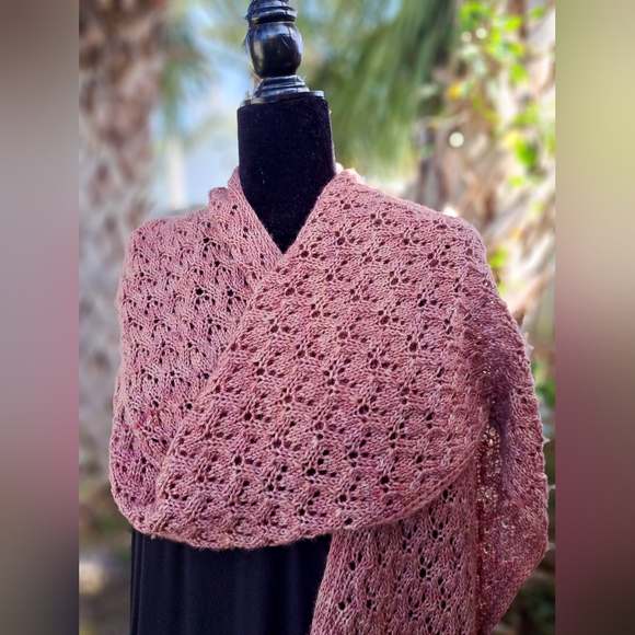 Hand Crafted OOAK Classic Exquisite Contemporary Wool Rosewood Knit Scarf - Picture 11 of 16